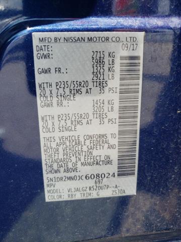 5N1DR2MN0JC608024 - 2018 NISSAN PATHFINDER S BLUE photo 13