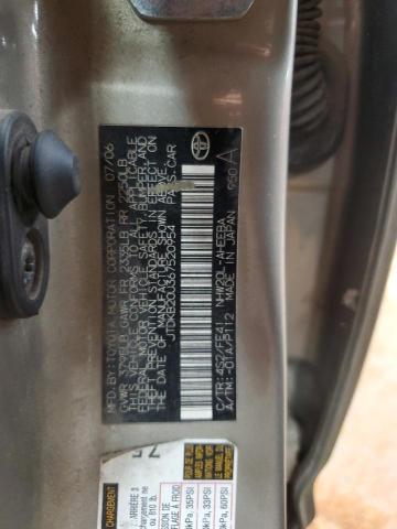 JTDKB20U367520954 - 2006 TOYOTA PRIUS BEIGE photo 12