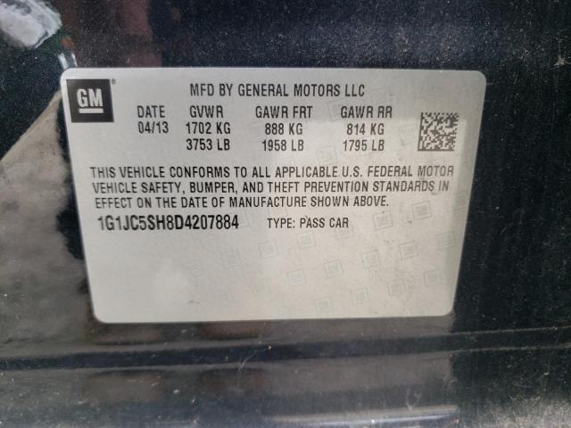 1G1JC5SH8D4207884 - 2013 CHEVROLET SONIC LT 黑色 照片 12