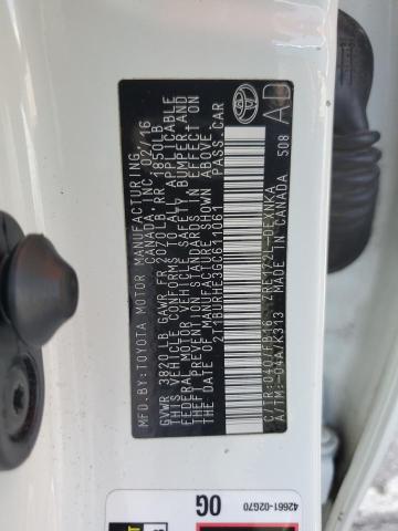 2T1BURHE3GC611061 - 2016 TOYOTA COROLLA L თეთრი ფოტო 12