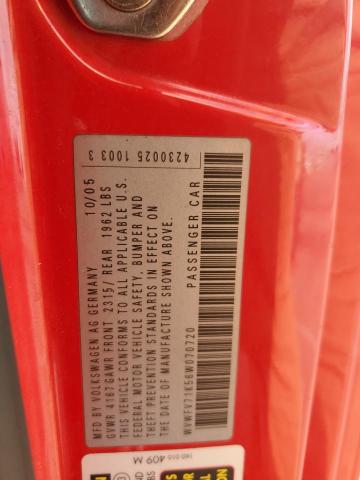 WVWFV71K56W070720 - 2006 VOLKSWAGEN NEW GTI RED photo 12