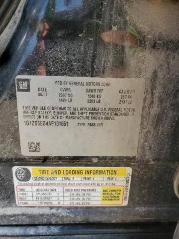 1G1ZD5EB4AF101651 - 2010 CHEVROLET MALIBU 2LT BLACK photo 12