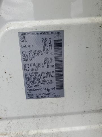 5N1AR2MMXDC646746 - 2013 NISSAN PATHFINDER S Ağ foto 12