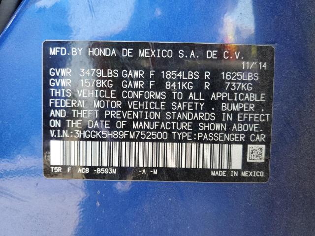 3HGGK5H89FM752500 - 2015 HONDA FIT EX 蓝色 照片 12