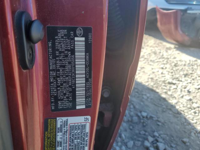 4T1BE32K36U105056 - 2006 TOYOTA CAMRY LE MAROON photo 12