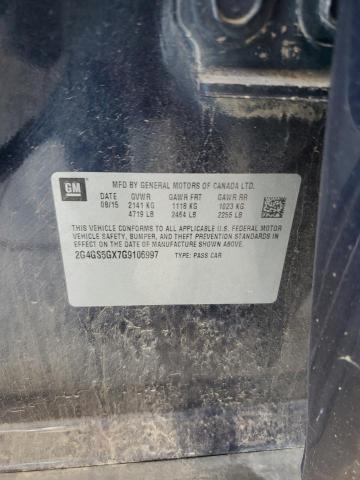 2G4GS5GX7G9106997 - 2016 BUICK REGAL PREMIUM BLUE photo 12