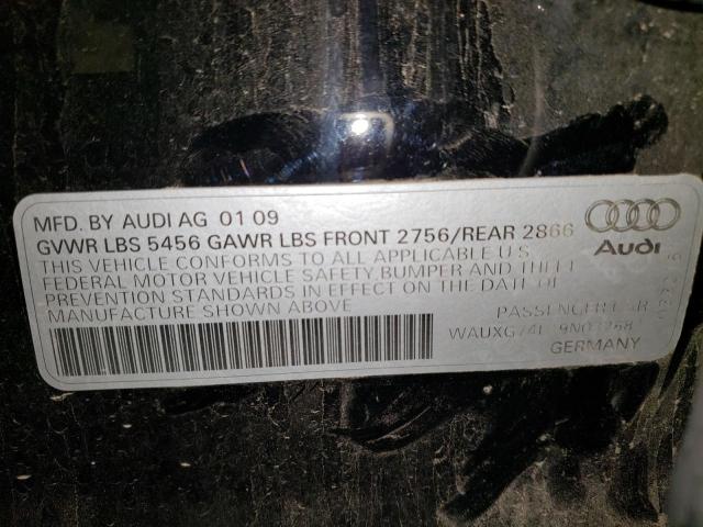 WAUXG74F19N032681 - 2009 AUDI A6 PRESTIGE შავი ფოტო 12