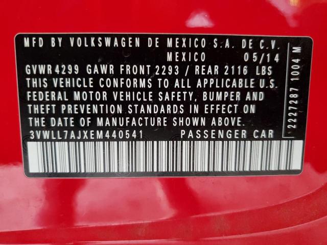 3VWLL7AJXEM440541 - 2014 VOLKSWAGEN JETTA TDI Qırmızı foto 12