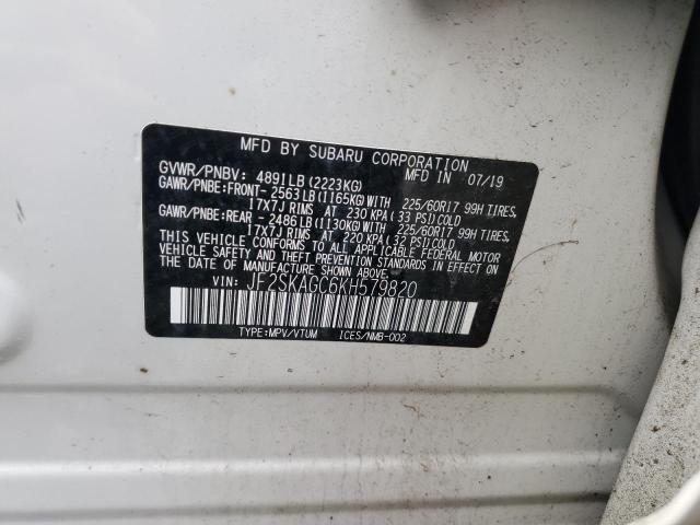 JF2SKAGC6KH579820 - 2019 SUBARU FORESTER PREMIUM Белый фото 14