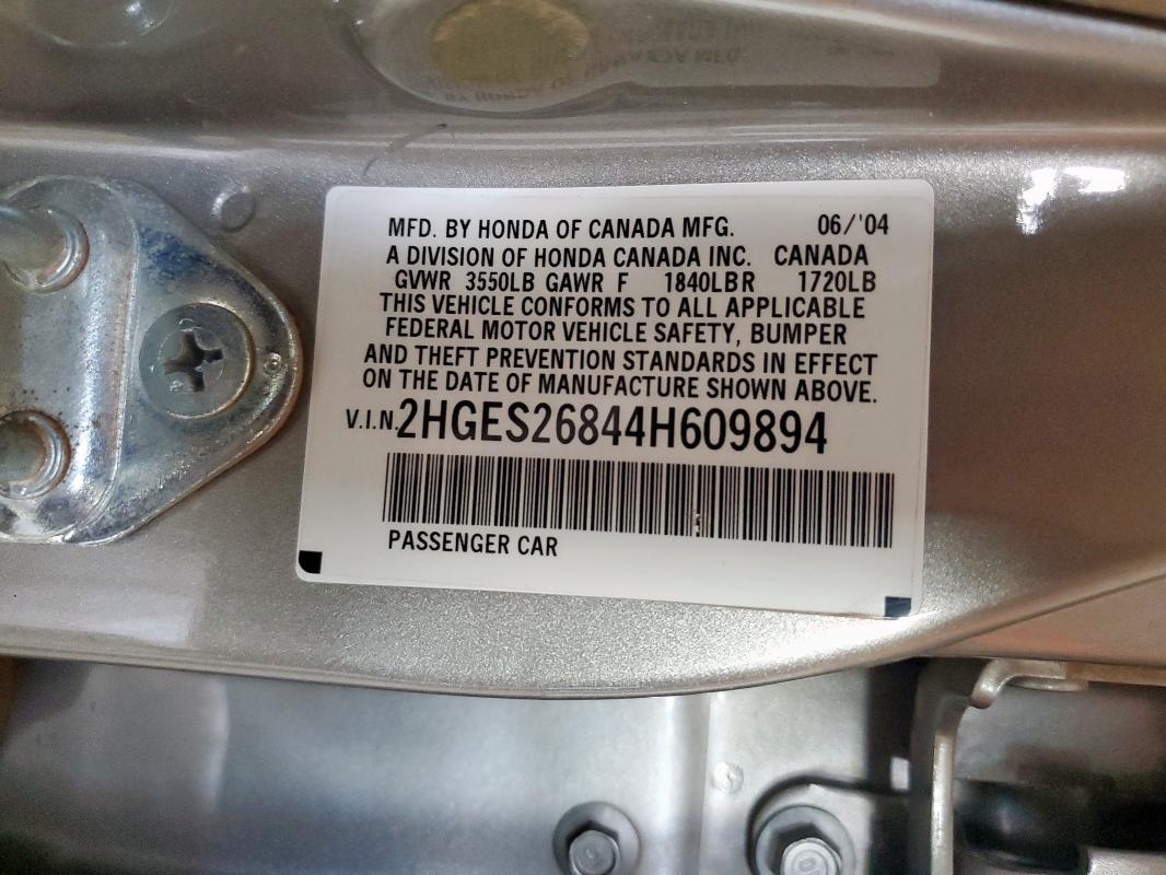 2HGES26844H609894 - 2004 HONDA CIVIC EX TAN photo 12