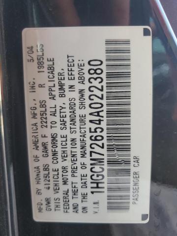 1HGCM72654A022380 - 2004 HONDA ACCORD EX 黑色 照片 12