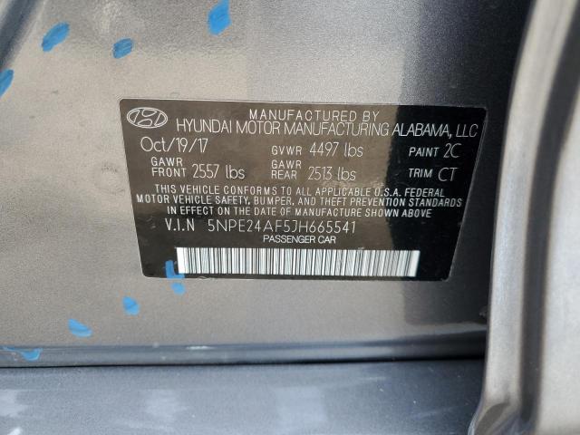 5NPE24AF5JH665541 - 2018 HYUNDAI SONATA SE ნაცრისფერი ფოტო 12