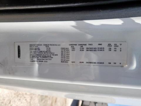 1FUJHHDR5LLLL7070 - 2020 FREIGHTLINER CASCADIA 1 Білий фото 10