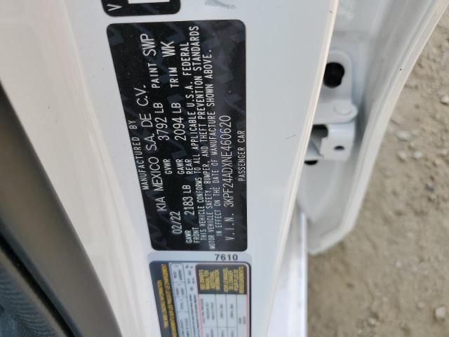 3KPF24ADXNE460620 - 2022 KIA FORTE FE WHITE photo 12