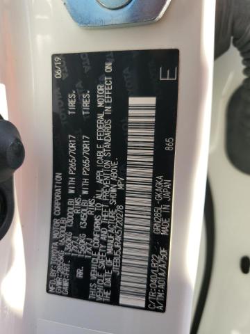 JTEBU5JR4K5720278 - 2019 TOYOTA 4RUNNER SR5/SR5 PREMIUM WHITE photo 12