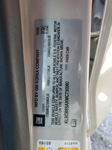 KL8CB6SAXMC730060 - 2021 CHEVROLET SPARK LS TAN photo 12