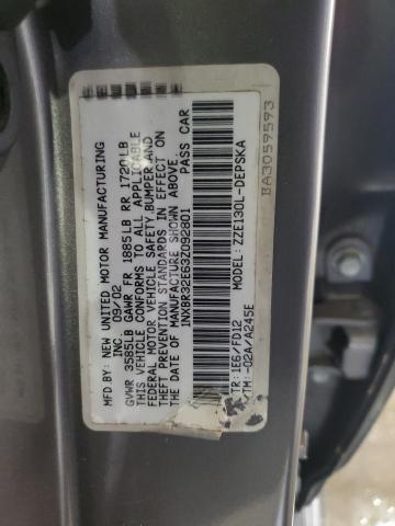 1NXBR32E63Z092801 - 2003 TOYOTA COROLLA CE 灰色 照片 12