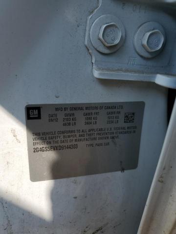 2G4GS5EVXD9144303 - 2013 BUICK REGAL PREMIUM WHITE photo 13