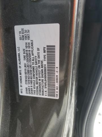 5FNRL6H98KB086974 - 2019 HONDA ODYSSEY ELITE Grau Foto 14