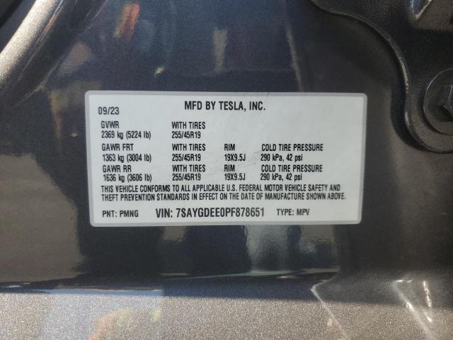 7SAYGDEE0PF878651 - 2023 TESLA MODEL Y Grafito foto 12