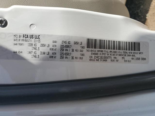 2C4RC1BG1GR207771 - 2016 CHRYSLER TOWN & COU TOURING WHITE photo 14