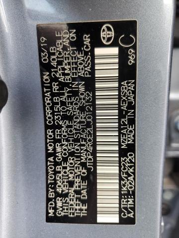 JTDP4RCE2LJ012132 - 2020 TOYOTA COROLLA SE BLUE photo 12