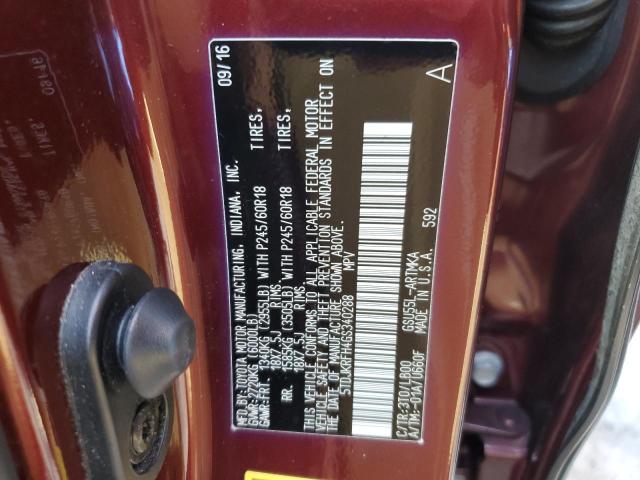5TDJKRFH4GS340288 - 2016 TOYOTA HIGHLANDER XLE Bordo foto 13