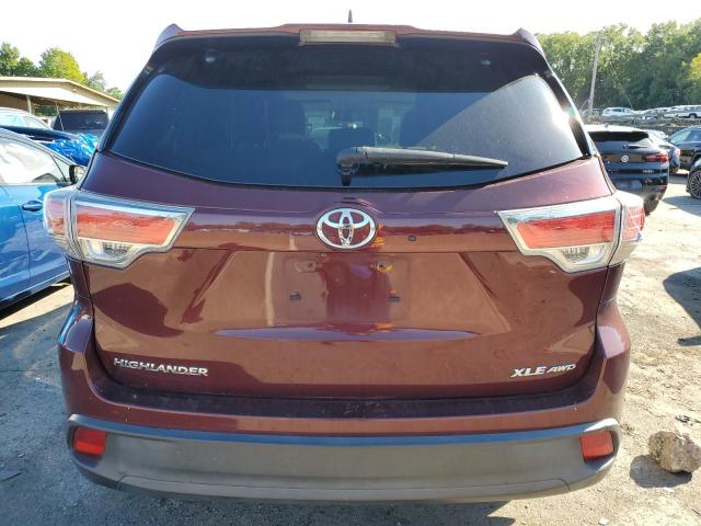 5TDJKRFH4GS340288 - 2016 TOYOTA HIGHLANDER XLE Bordo foto 6