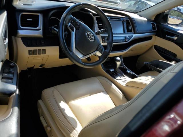 5TDJKRFH4GS340288 - 2016 TOYOTA HIGHLANDER XLE Bordo foto 8