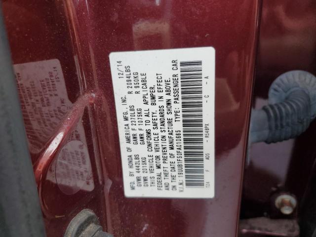 19UUB1F50FA010665 - 2015 ACURA TLX TECH MAROON photo 12
