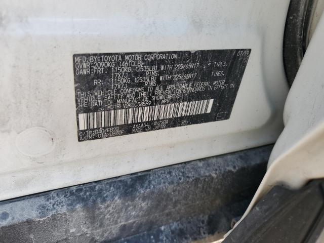 JTMG1RFV2KD038599 - 2019 TOYOTA RAV4 LE Ақ фото 13