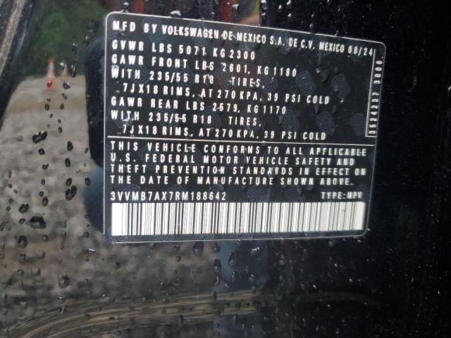 3VVMB7AX7RM188642 - 2024 VOLKSWAGEN TIGUAN SE შავი ფოტო 13