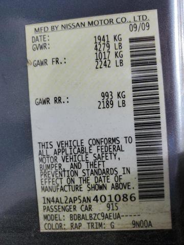 1N4AL2AP5AN401086 - 2010 NISSAN ALTIMA BASE 蓝色 照片 13