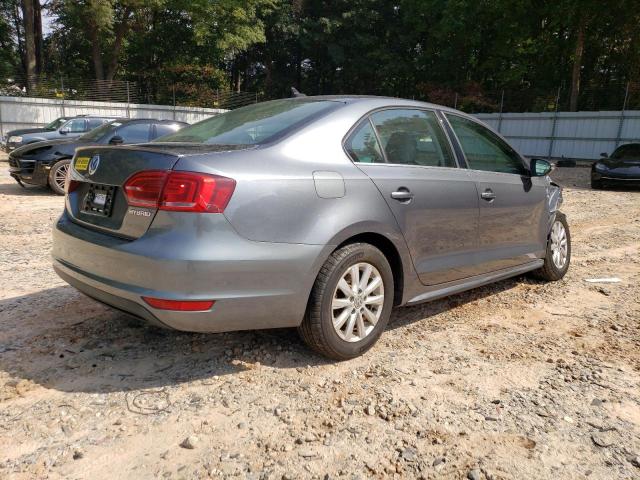 3VW637AJ7DM239627 - 2013 VOLKSWAGEN JETTA HYBRID GRAY photo 3