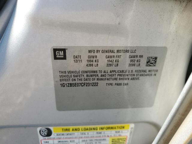1G1ZB5E07CF231222 - 2012 CHEVROLET MALIBU LS Gümüş foto 12