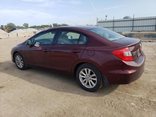 19XFB2F92CE050626 - 2012 HONDA CIVIC EXL BURGUNDY photo 2