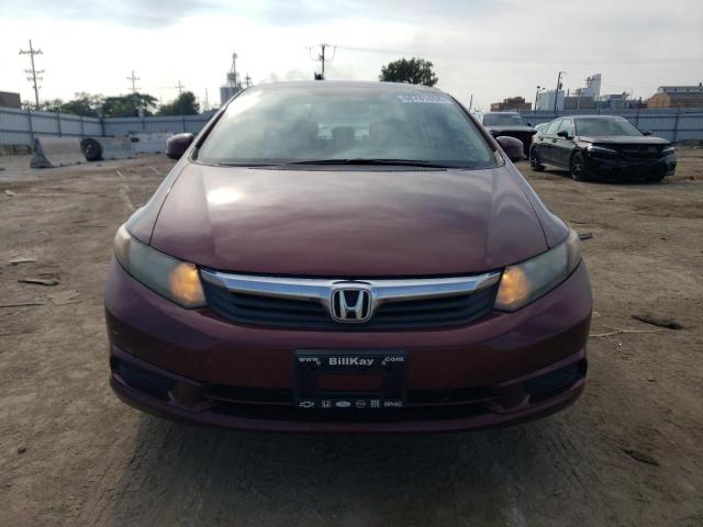 19XFB2F92CE050626 - 2012 HONDA CIVIC EXL BURGUNDY photo 5