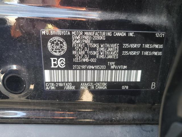 2T3Z1RFV8MW185203 - 2021 TOYOTA RAV4 LE BLACK photo 14