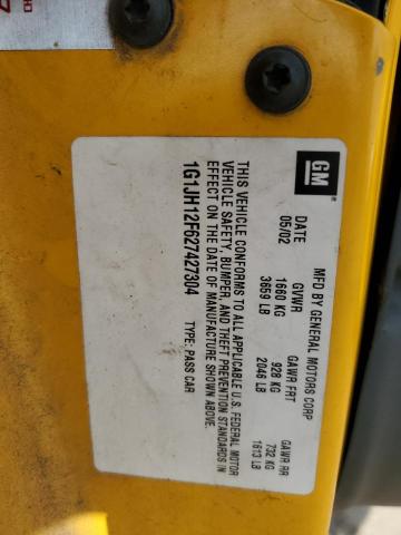 1G1JH12F627427304 - 2002 CHEVROLET CAVALIER LS SPORT YELLOW photo 12