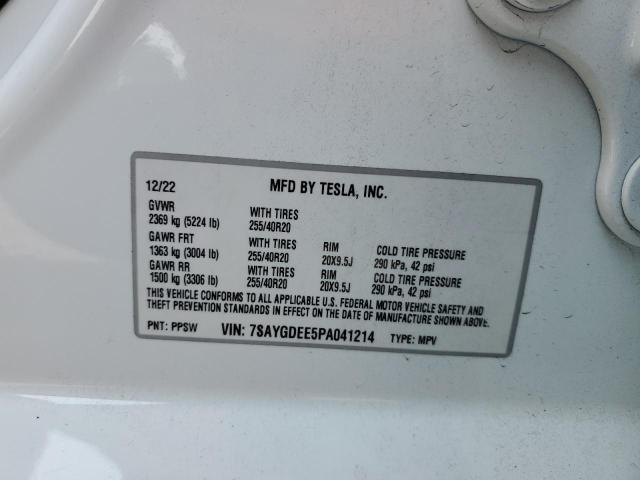 7SAYGDEE5PA041214 - 2023 TESLA MODEL Y أبيض صورة 12
