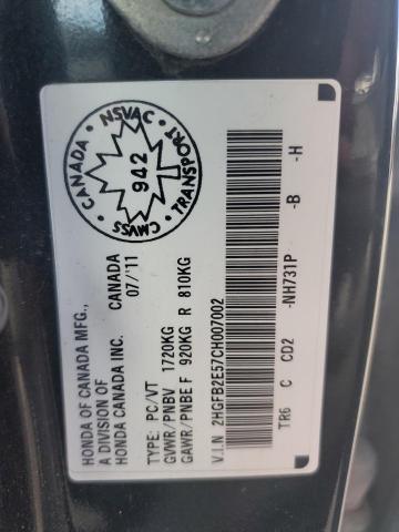 2HGFB2E57CH007002 - 2012 HONDA CIVIC LX Qara foto 12