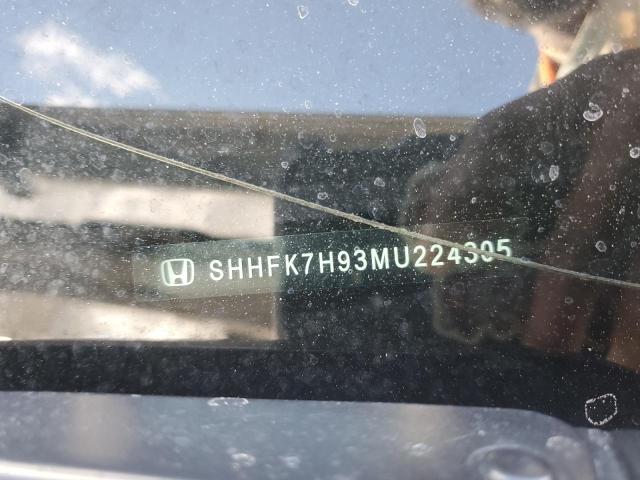 SHHFK7H93MU224305 - 2021 HONDA CIVIC SPORT TOURING SILVER photo 12