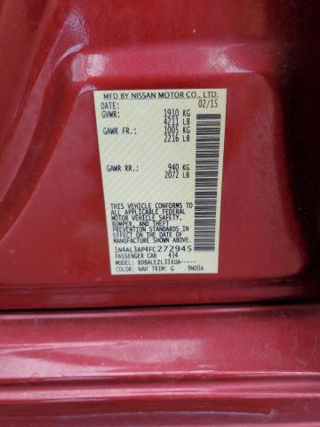 1N4AL3AP4FC272945 - 2015 NISSAN ALTIMA 2.5 RED photo 12