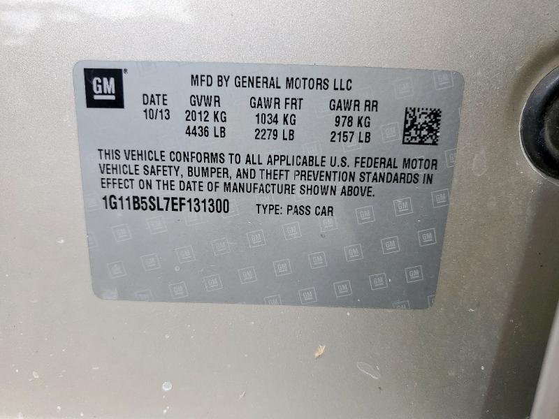 1G11B5SL7EF131300 - 2014 CHEVROLET MALIBU LS თაფლისფერი ფოტო 12