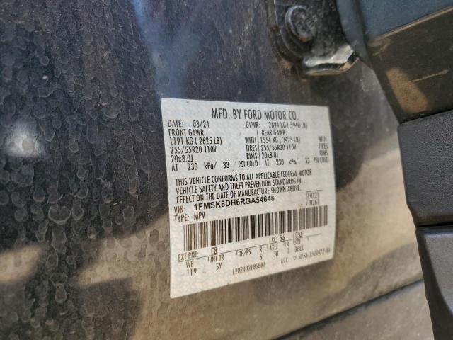 1FMSK8DH6RGA54646 - 2024 FORD EXPLORER XLT 石墨色 照片 12