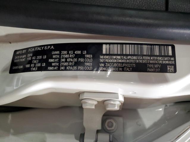 ZACCJBCB2JPH32175 - 2018 JEEP RENEGADE TRAILHAWK Սպիտակ լուսանկար 14