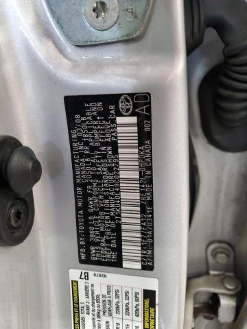 2T1KU40E49C022795 - 2009 TOYOTA COROLLA MA SILVER photo 12