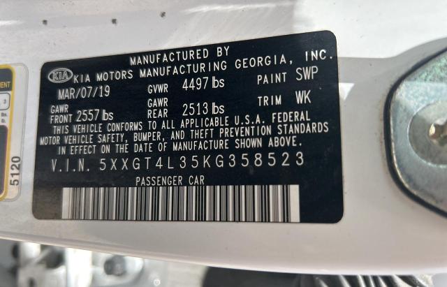 5XXGT4L35KG358523 - 2019 KIA OPTIMA LX Blanco foto 10