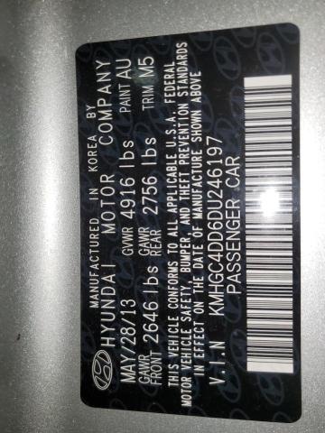 KMHGC4DD6DU246197 - 2013 HYUNDAI GENESIS 3.8L 银色 照片 12