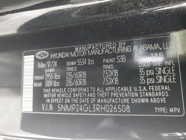 5NMP24GL3RH026508 - 2024 HYUNDAI SANTA FE SEL Qara foto 13